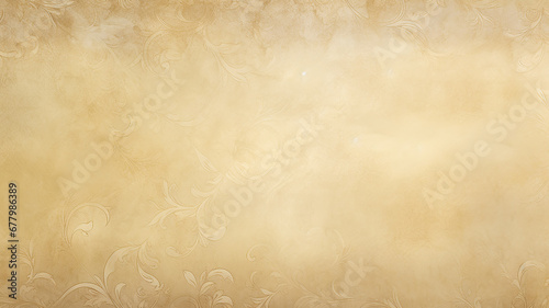 background, vintage parchment wallpaper covered with delicate floral ornament, delicate soft color, autumn warm blank form