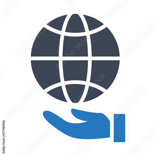 Planet earth care vector icon	
