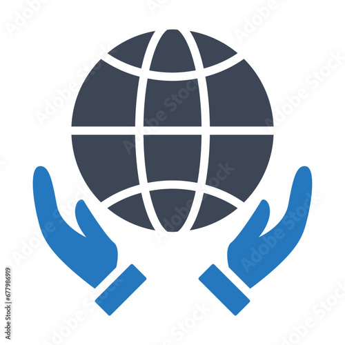 Planet earth care vector icon	
