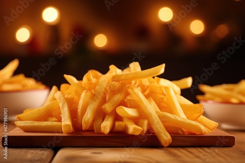 French Fries Image for Menu and Restaurant Advertising  Tasty Potato Chips.