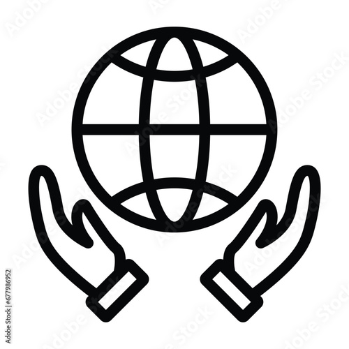 Planet earth care vector icon	
