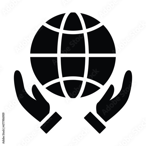 Planet earth care vector icon	
