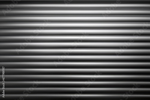 Gray horizontal metal roller shutters, surface close-up