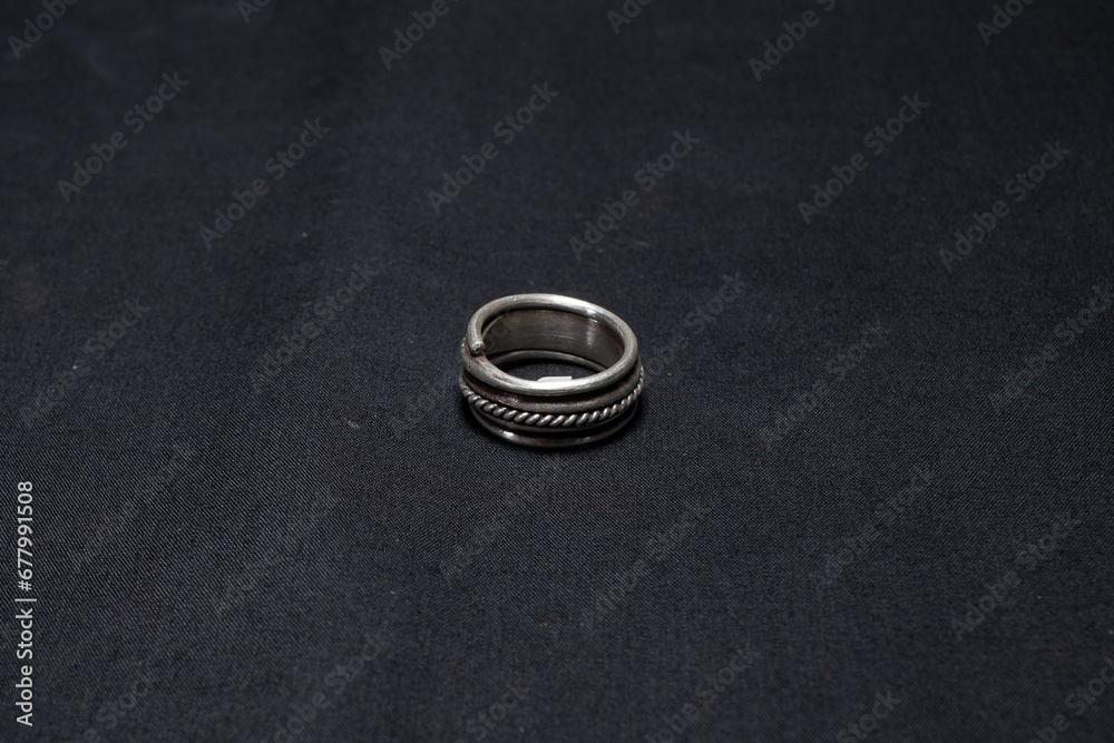 Hmong silver jewelry on black background, Handmade silver accessories Hmong silver jewelry on black background, Handmade silver accessories