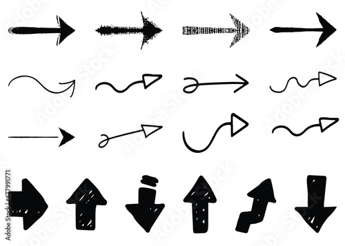 Hand Drawn Arrow, Sketch Arrow Design Illustration