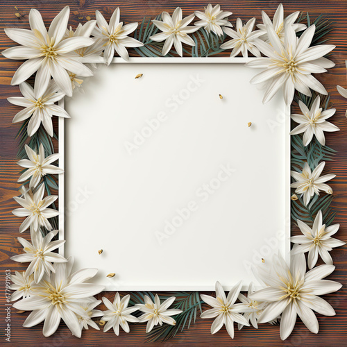 Template with Edelweiss white empty space Memo Note