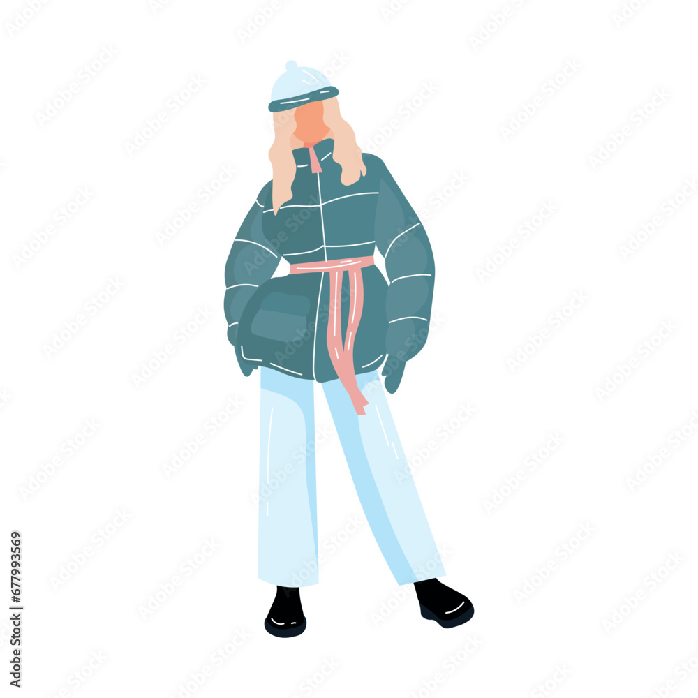 Stylish blonde woman in winter clothes on white background Stylish blonde woman in winter clothes on white background