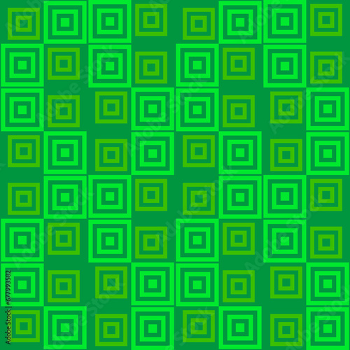 Seamless pattern and squares of green color