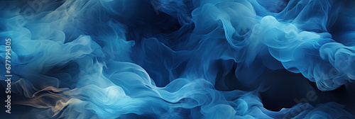 seamless pattern with texture of blue smoke fog smog on a black background