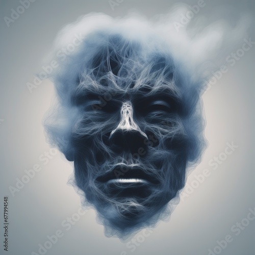 smoke of human head3 d render