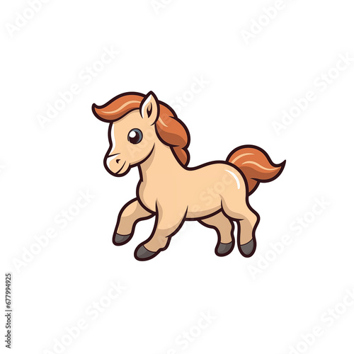 running horse isolated on white background