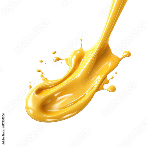 Yellow cream smudge smear isolated on transparent background,transparency 