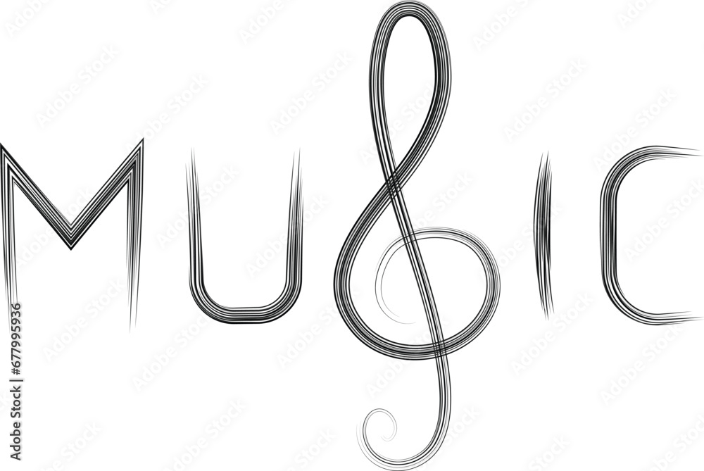 Obraz premium music word vector image