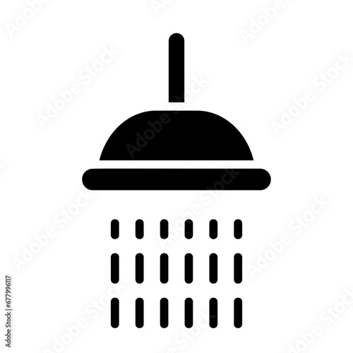 Showerhead, shower spray, shower stall, bathing facility, shower bath icon and easy to edit.