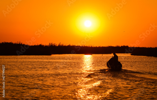 Obraz na płótnie raised with a fisherman in the Danube delta w salonie