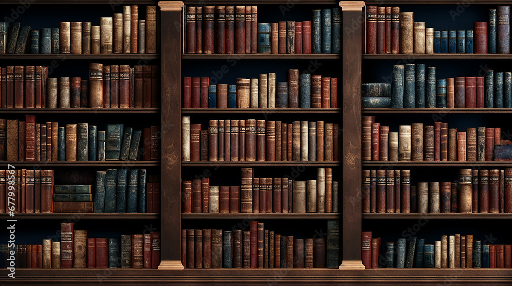 bookshelf background Many old books in a book shop or library. Made with generative ai bookshelf background Many old books in a book shop or library. Made with generative ai