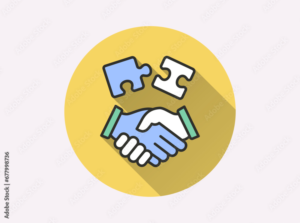 Partnership flat icon with long shadow for graphic and web design. Partnership flat icon with long shadow for graphic and web design.