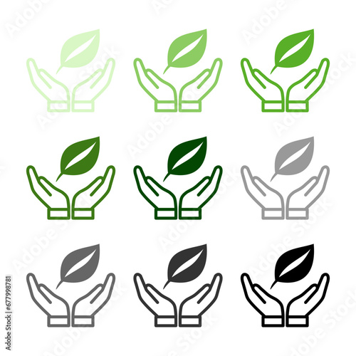 collection of leaf environment care vector isolated on white background