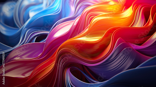 Spiral glossy colorful lines background. 
