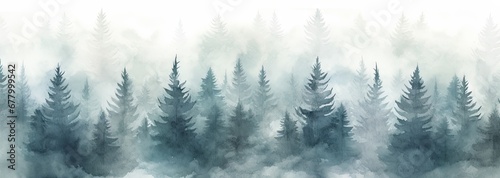 Enchanting woodlands. Misty morning in nature embrace. Mystical pine grove. Fog kissed mountains in early light. Ethereal wilderness. Serene forest blanketed in morning mist