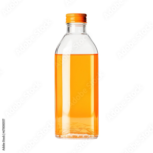 Bottle of orange juice,orange bottle mockup isolated on transparent background,transparency 