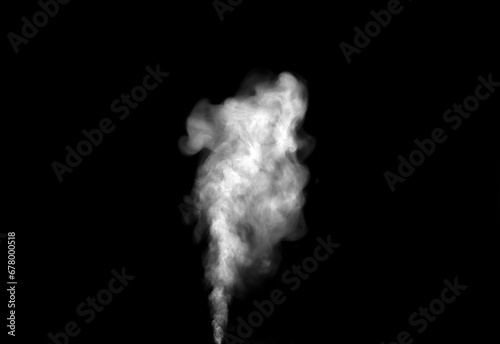 White smoke or steam smog moves on a black background. Beautiful gray smoke 