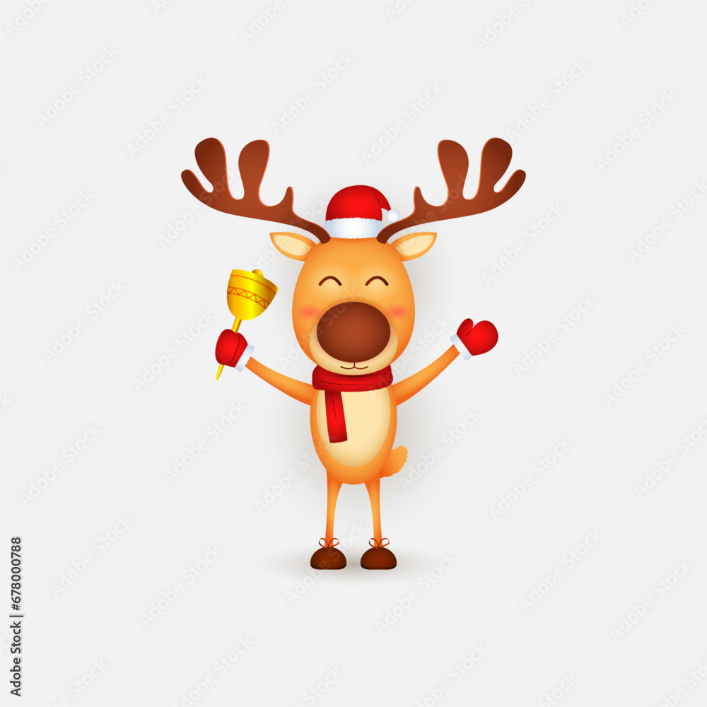 Obraz premium Cute Reindeer sticker label