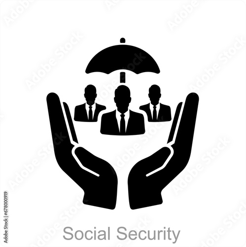 Social Security and people icon concept