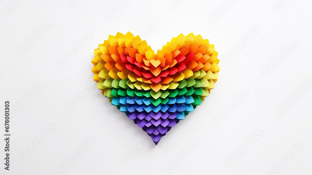 heart in rainbow colors on a white background spectrum banner concept. heart in rainbow colors on a white background spectrum banner concept.