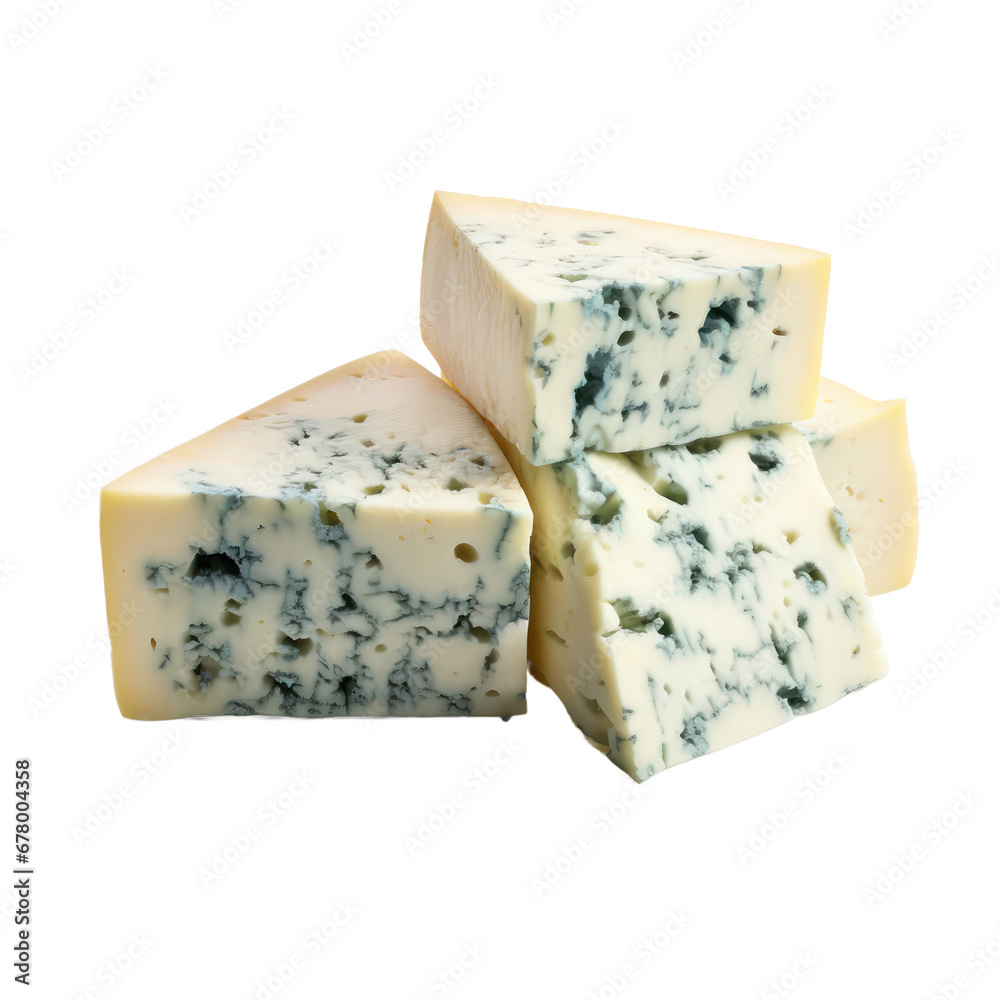 Blue cheese isolated on transparent background,transparency 