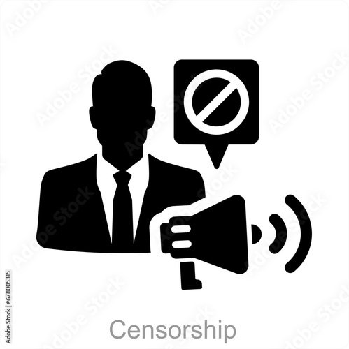 Censorship and censor icon concept