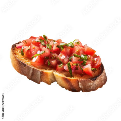 Bruschetta,Italian food isolated on transparent background,transparency 