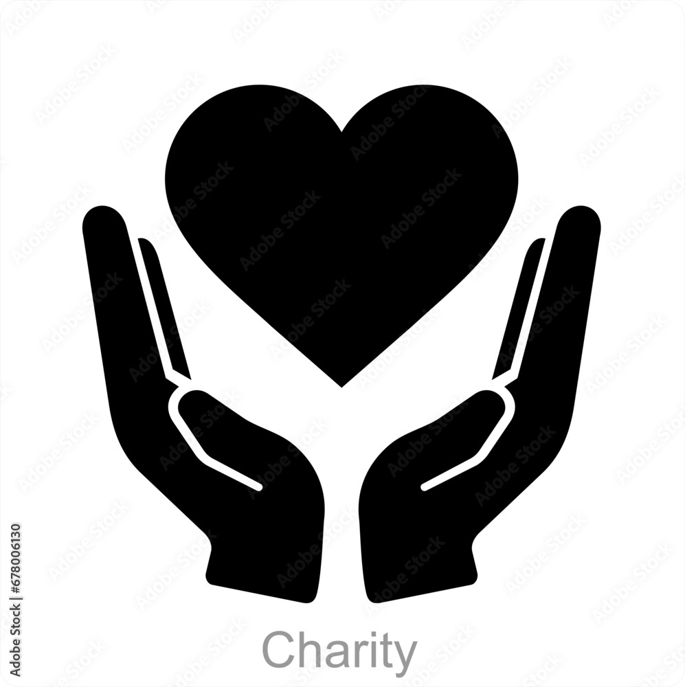 Charity and donate icon concept Charity and donate icon concept