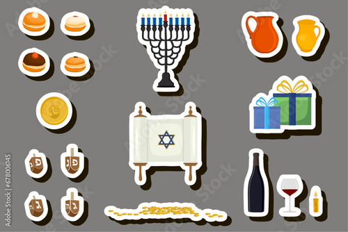 Beautiful illustration on theme of celebrating annual Hanukkah holiday