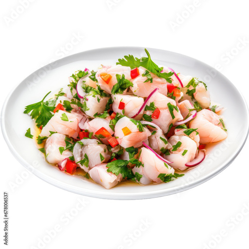 Ceviche,spanish food isolated on transparent background,transparency 