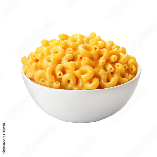Bowl of mac and cheese isolated on transparent background,transparency 