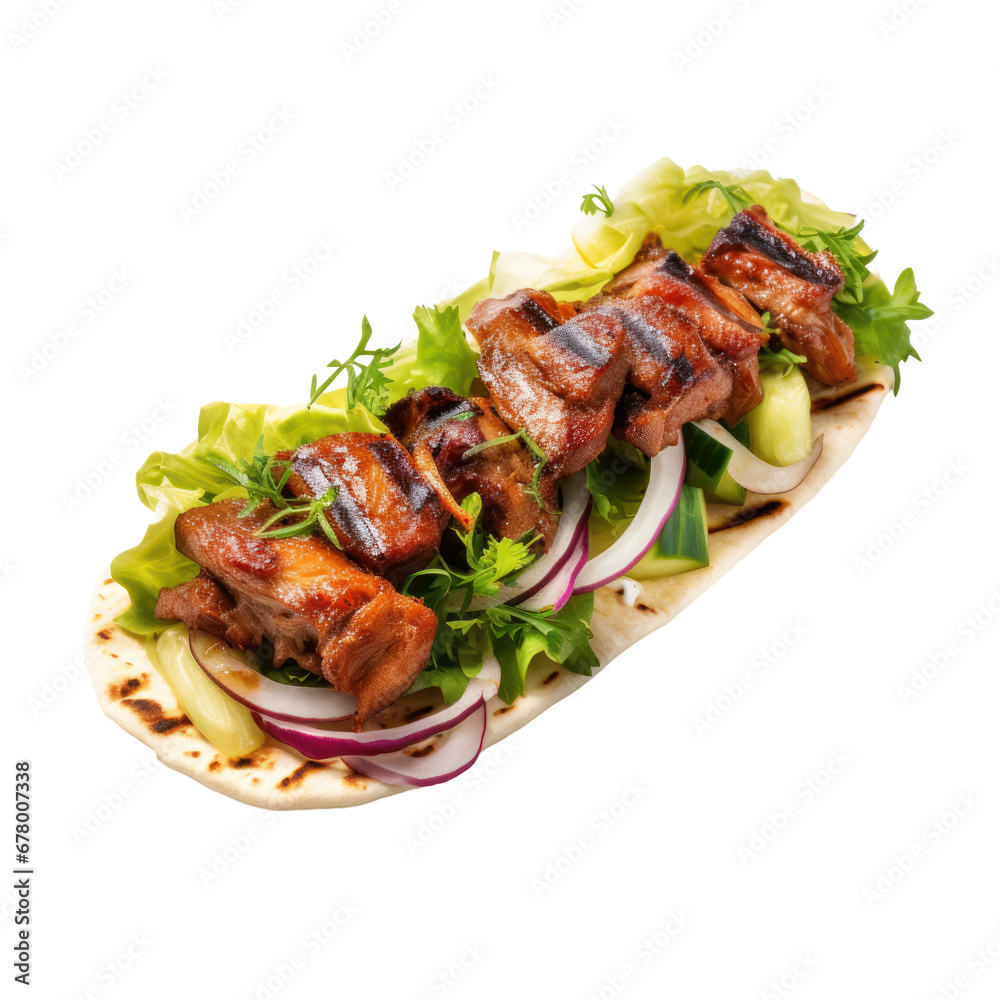 Kebab isolated on transparent background,transparency 
