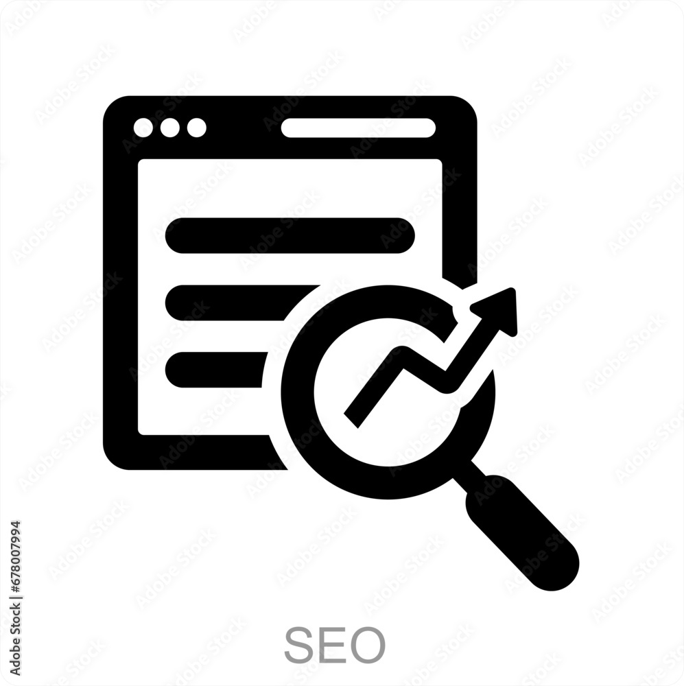 SEO and search icon concept SEO and search icon concept