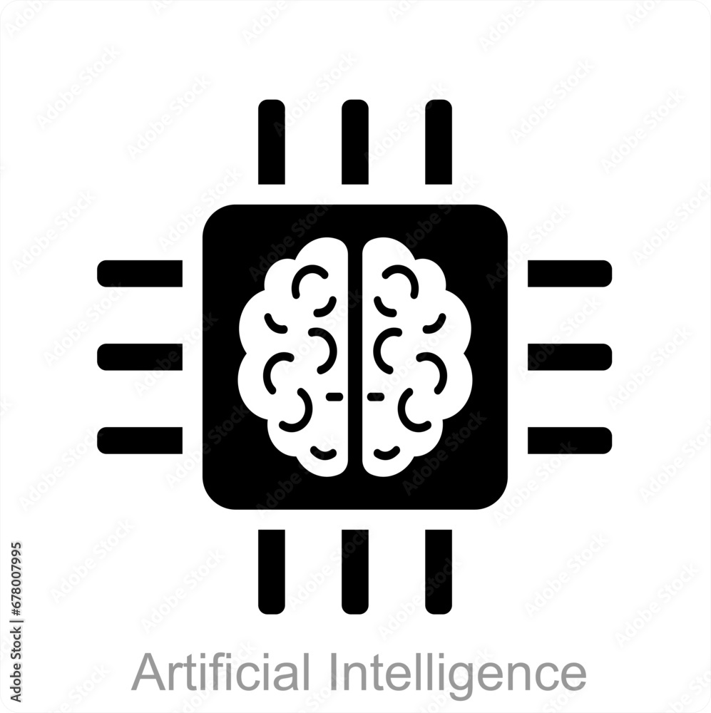 Artificial Intelligence and artifical icon concept Artificial Intelligence and artifical icon concept
