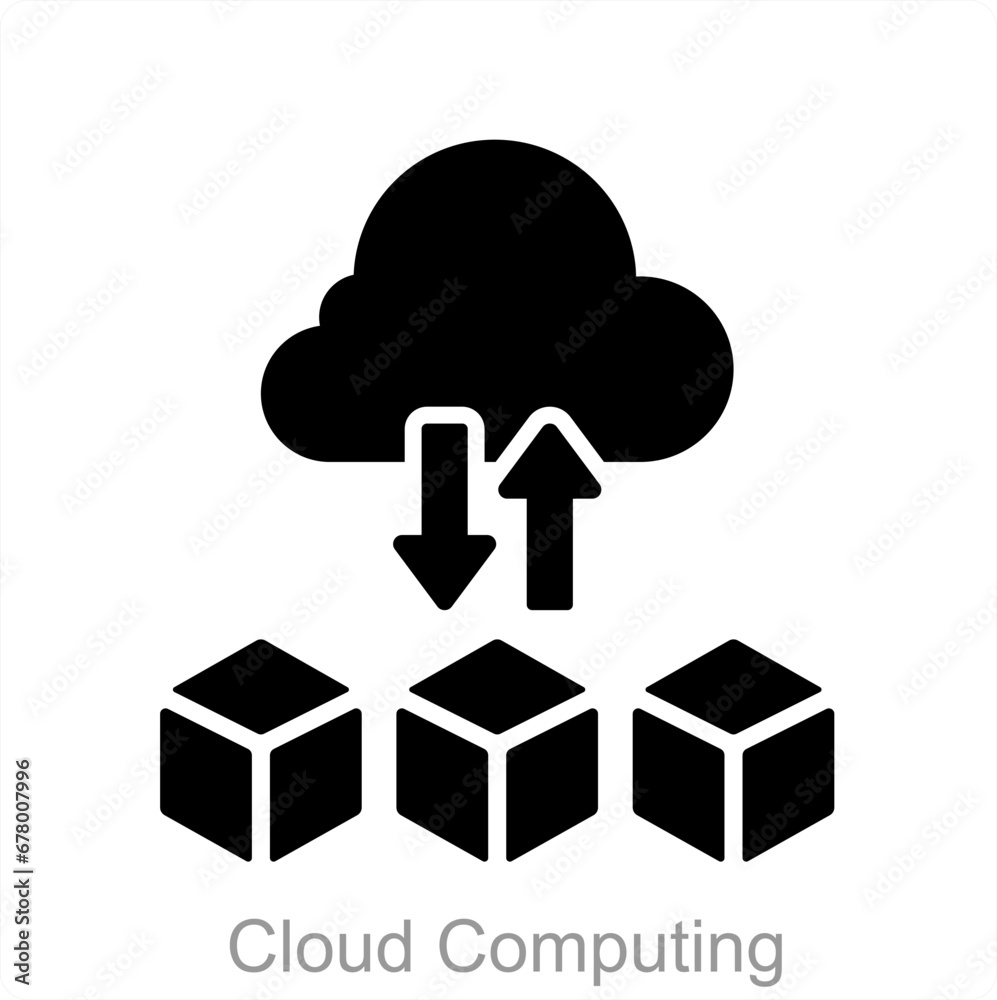 Cloud computing and cloud icon concept Cloud computing and cloud icon concept