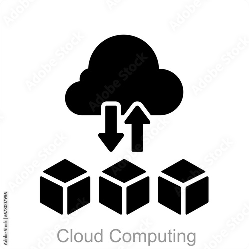 Cloud computing and cloud icon concept