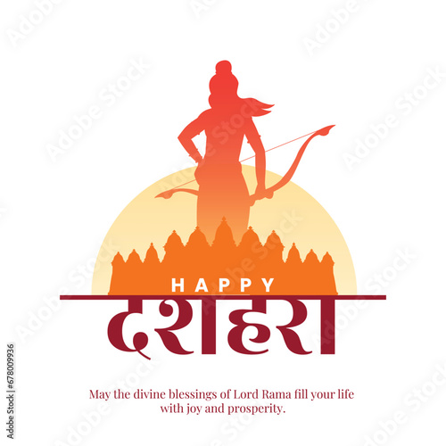 happy dussehra, greeting, wishes hindu festival vector photo