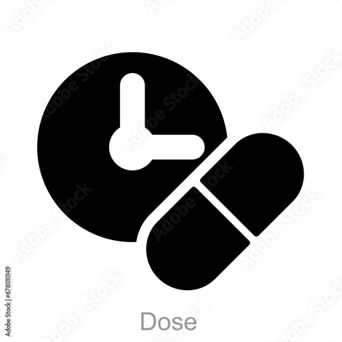 Dose and medical icon concept
