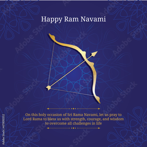 happy ram navami india festival greeting vector