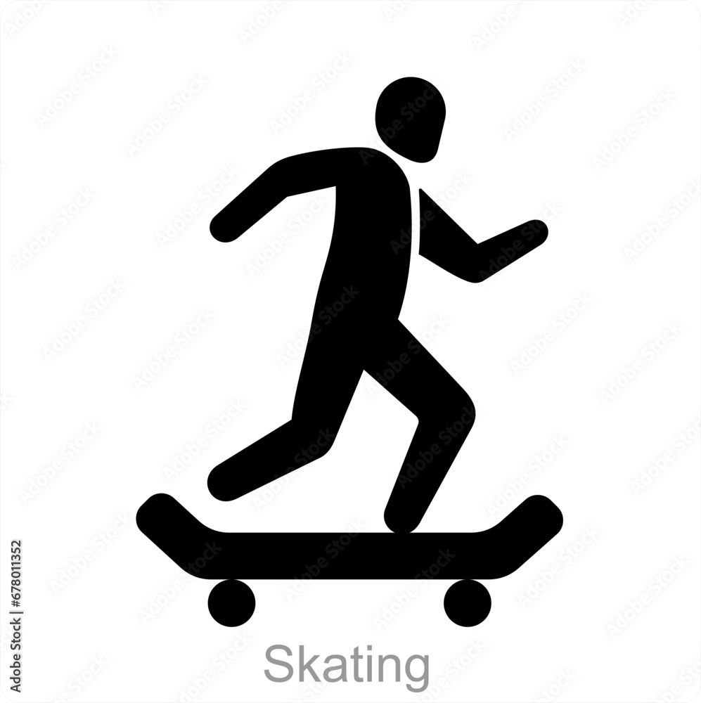 Skating and skate icon concept