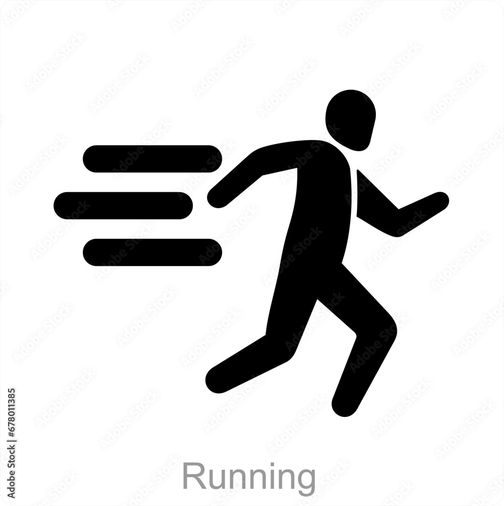 Running and exercise icon concept