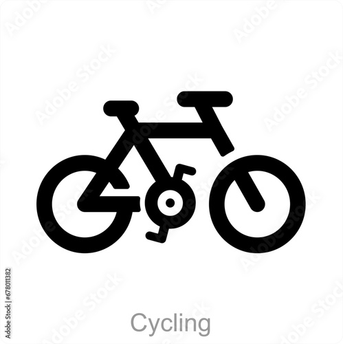 Cycling and cycle icon concept