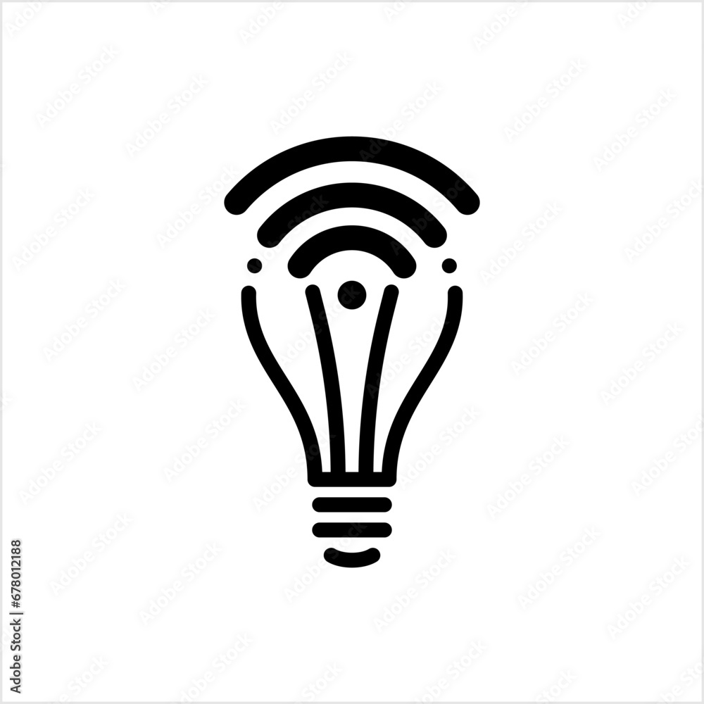 Wifi Led Bulb Icon, Li-Fi Internet, Light Fidelity Wireless Communication Technology Wifi Led Bulb Icon, Li-Fi Internet, Light Fidelity Wireless Communication Technology