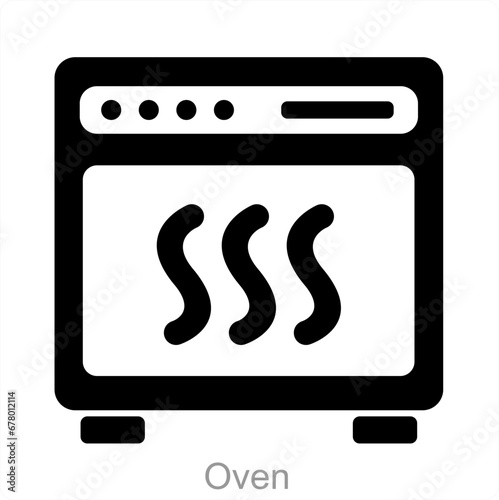 Oven and appliances icon concept 