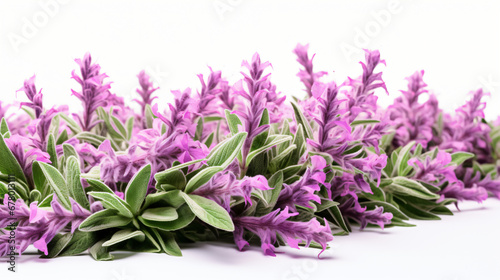Sage plant in flowers isolated on white background.